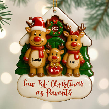 Our 1st Christmas as Parents With Reindeers and Snow