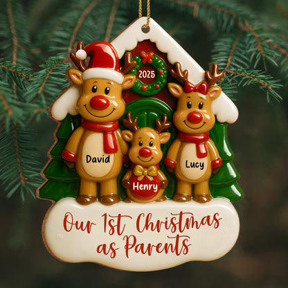 Our 1st Christmas as Parents With Reindeers and Snow