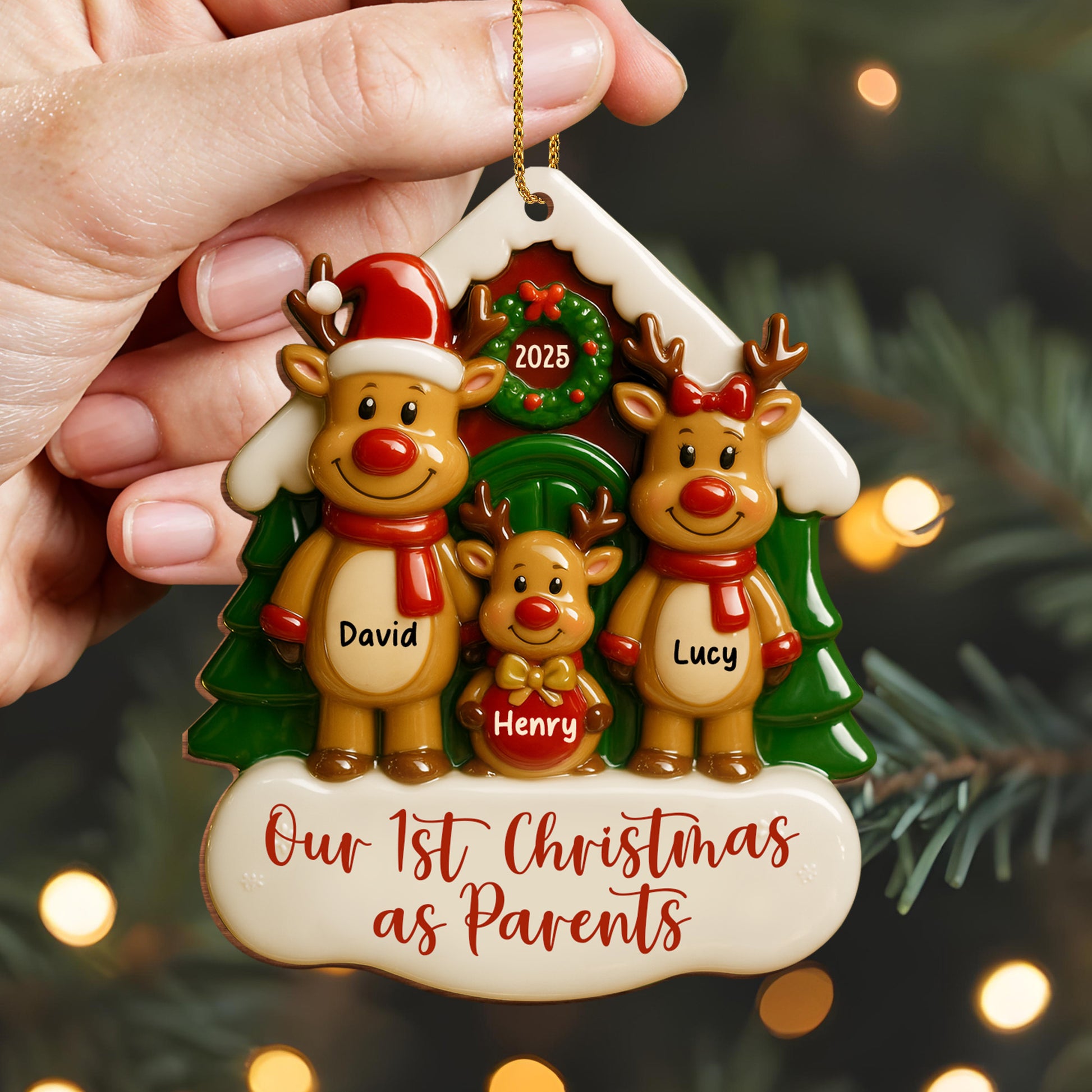 Our 1st Christmas as Parents With Reindeers and Snow