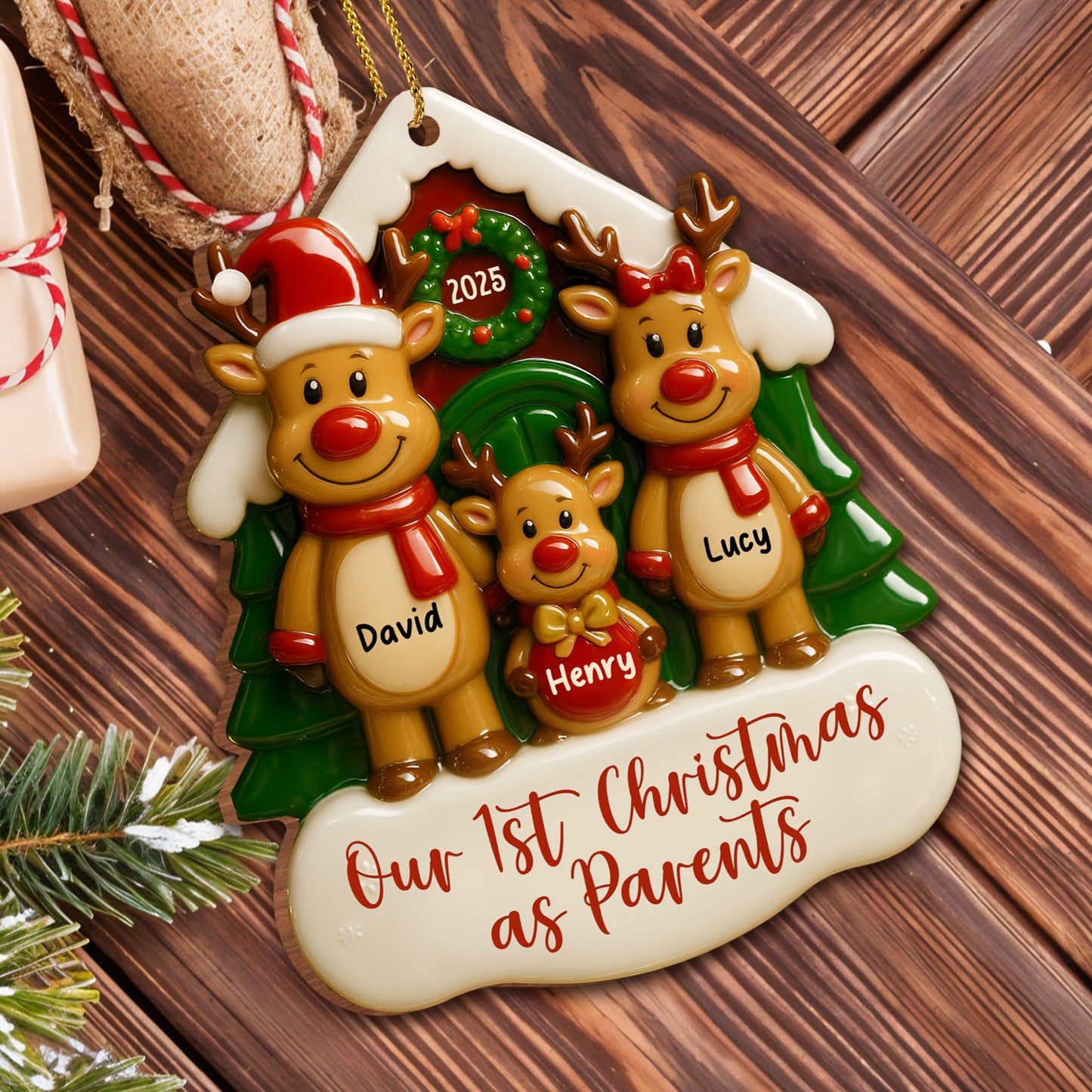 Our 1st Christmas as Parents With Reindeers and Snow