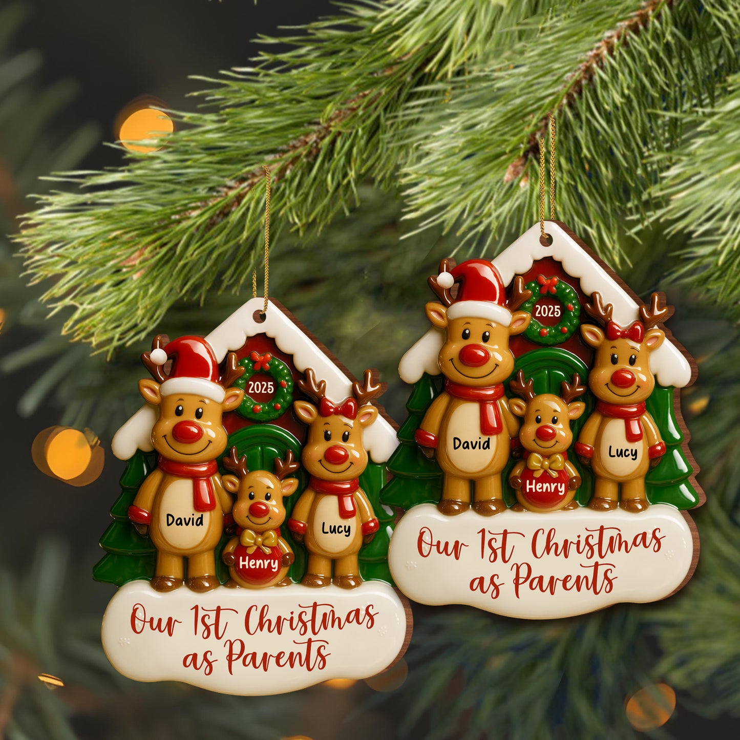 Our 1st Christmas as Parents With Reindeers and Snow