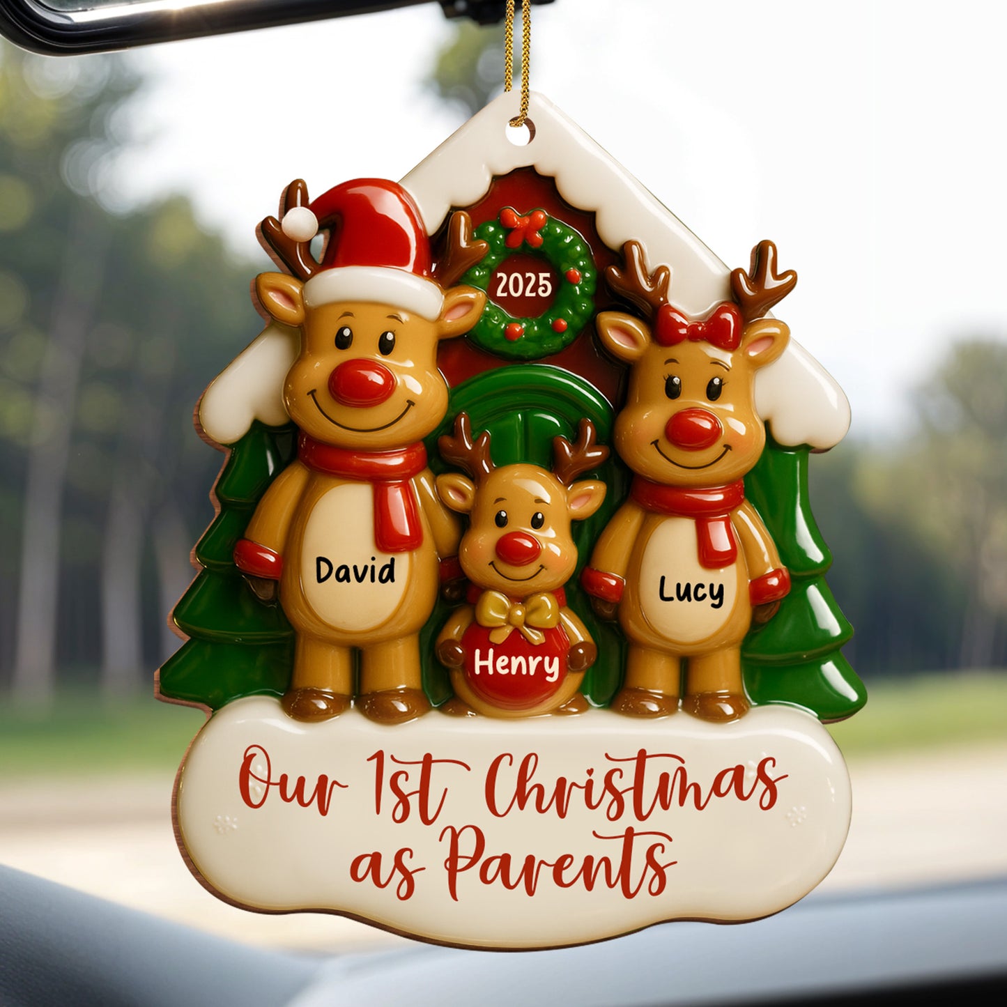 Our 1st Christmas as Parents With Reindeers and Snow