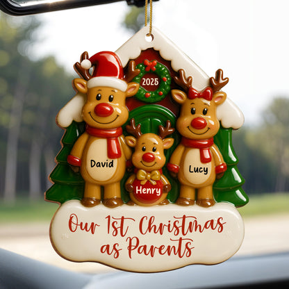 Our 1st Christmas as Parents With Reindeers and Snow