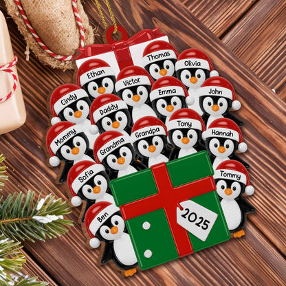 To [Customized], May Your Holidays Be Merry & Bright, Penguin and Gift Box