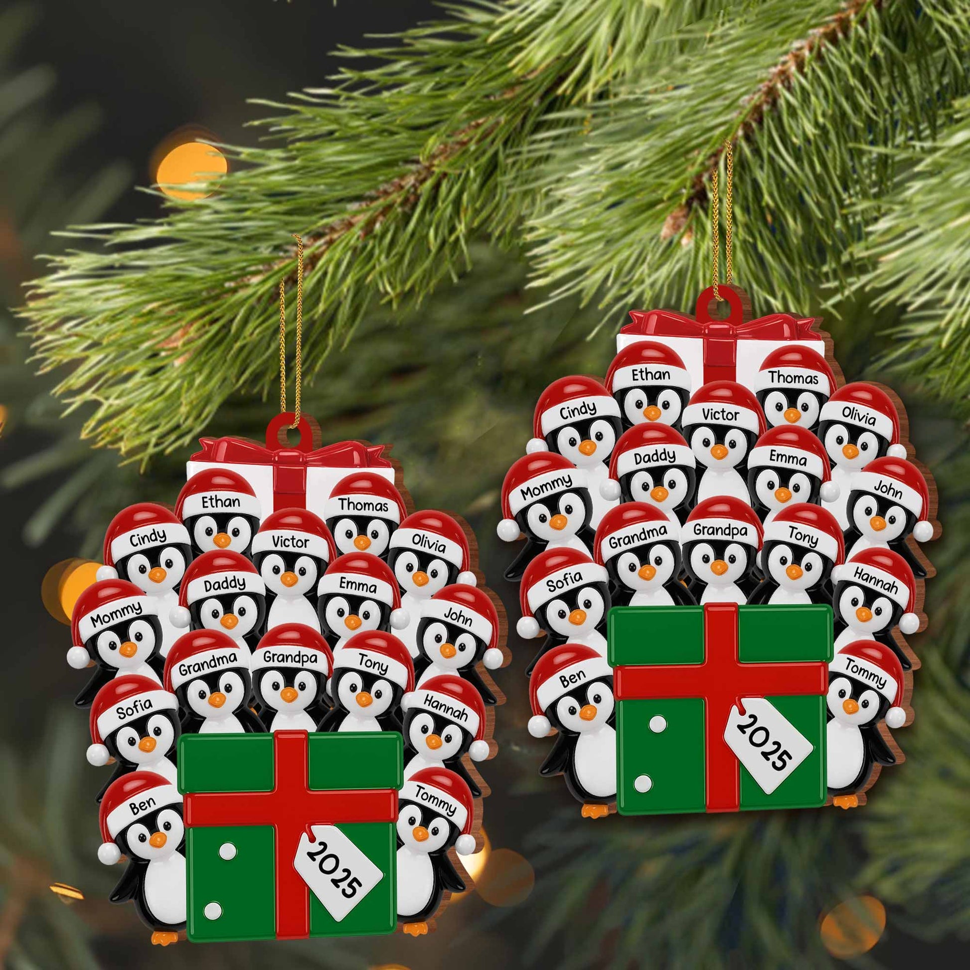 To [Customized], May Your Holidays Be Merry & Bright, Penguin and Gift Box