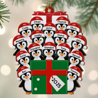 To [Customized], May Your Holidays Be Merry & Bright, Penguin and Gift Box