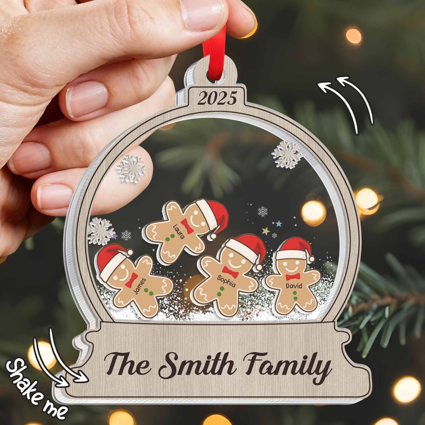 Shake Me, Gingerbread Man And Snowflakes Design