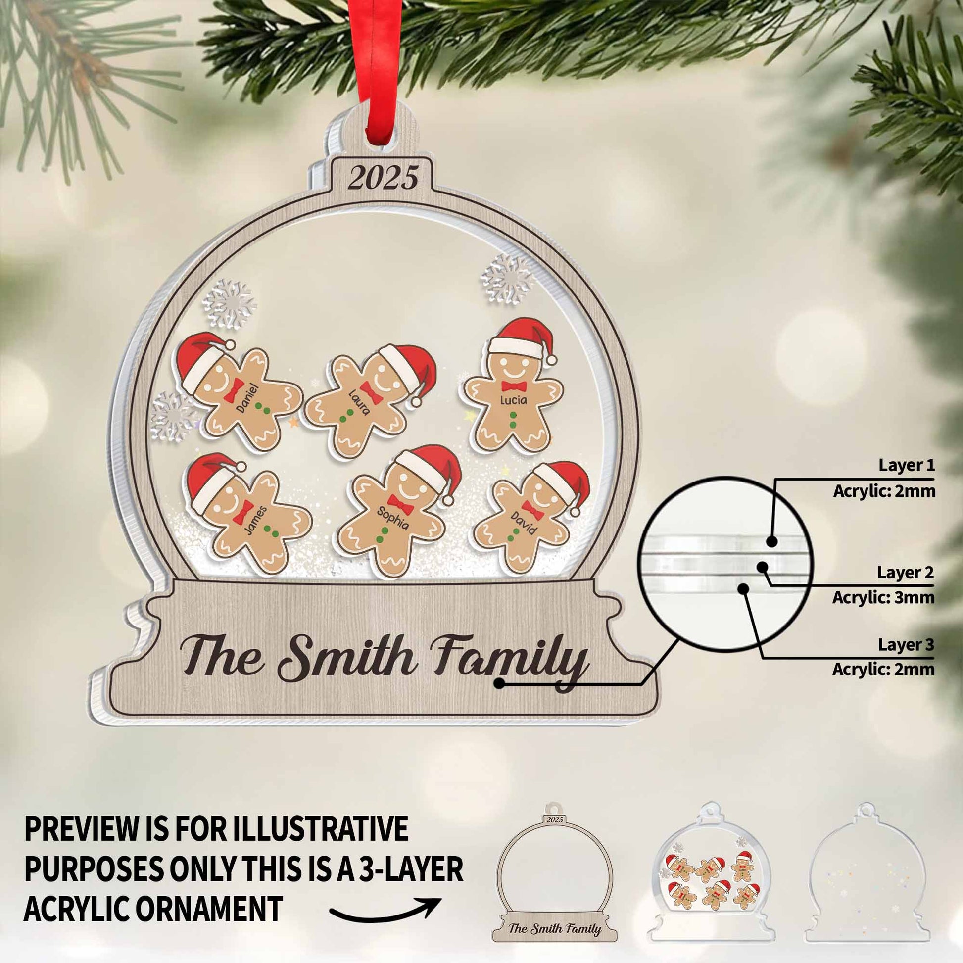 Shake Me, Gingerbread Man And Snowflakes Design