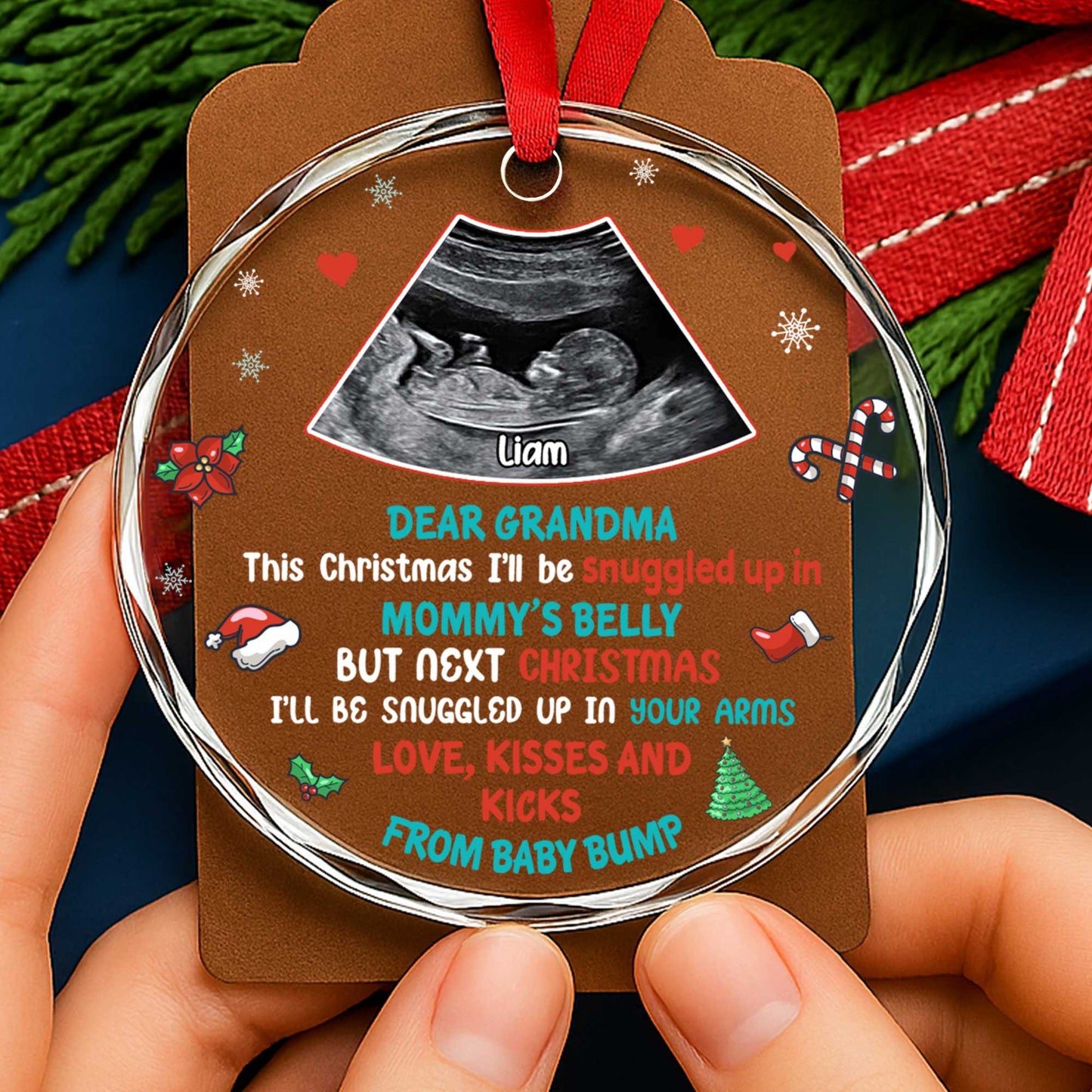Dear Grandma Next Christmas Snugged in Your Arms, From Baby Bump