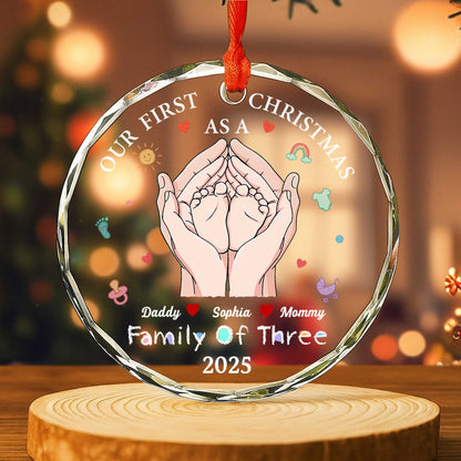 Our First Christmas As A Family Of Three, Hands and Baby Feet