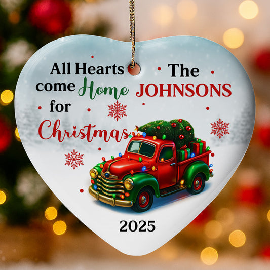 All Hearts Come Home For Christmas Vintage Truck