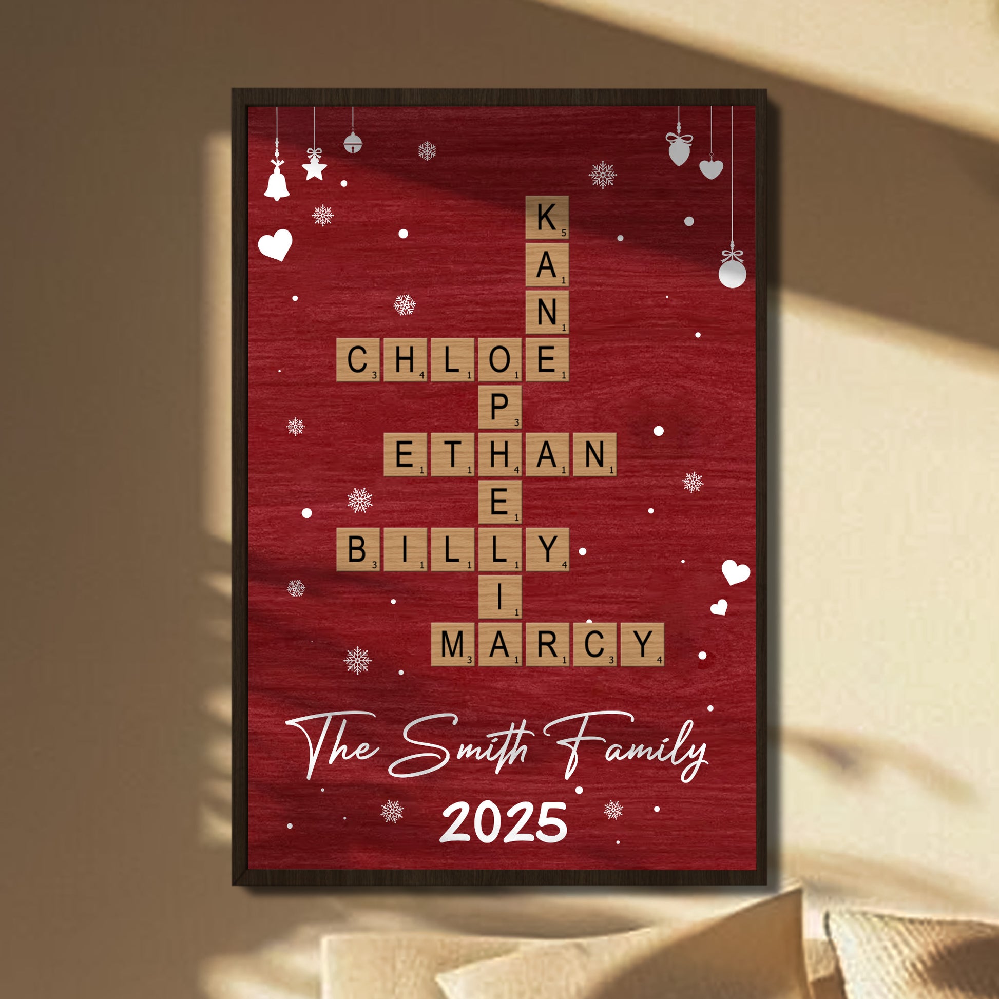 Celebrate Your Family With Scrabble Pieces And Hearts