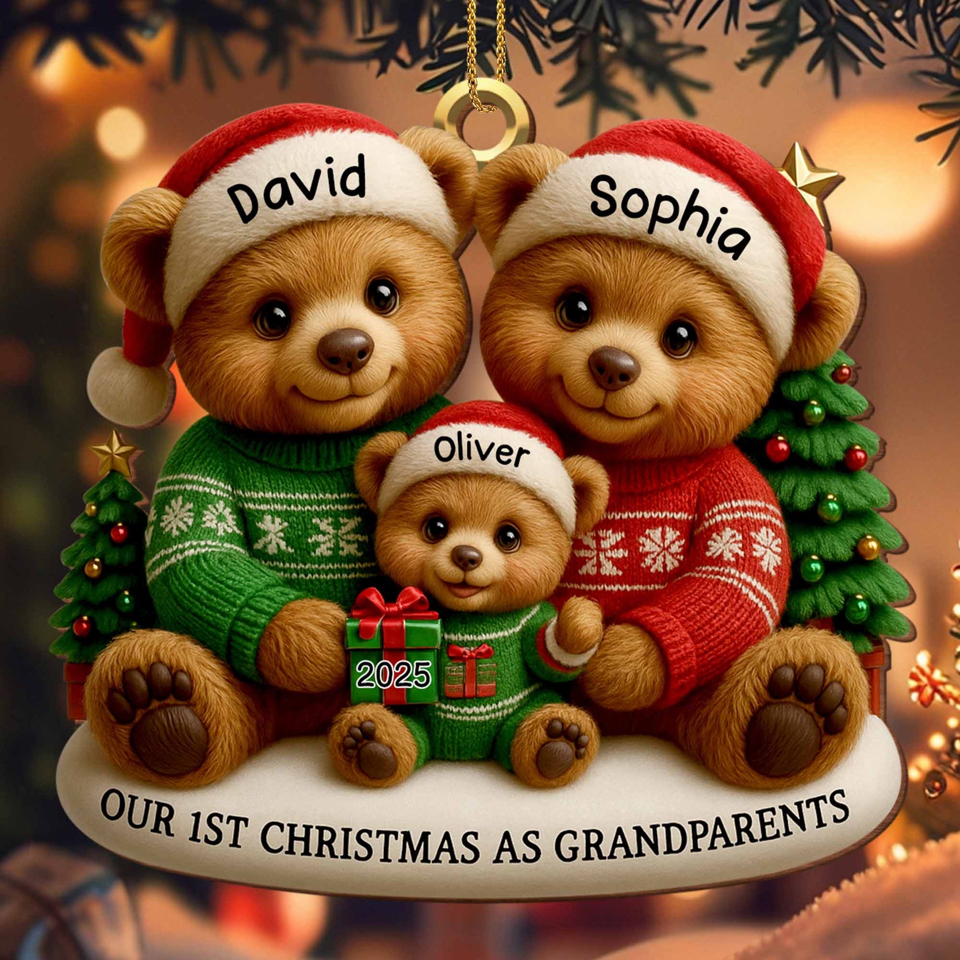 Our First Christmas As Grandparents With Family Bears