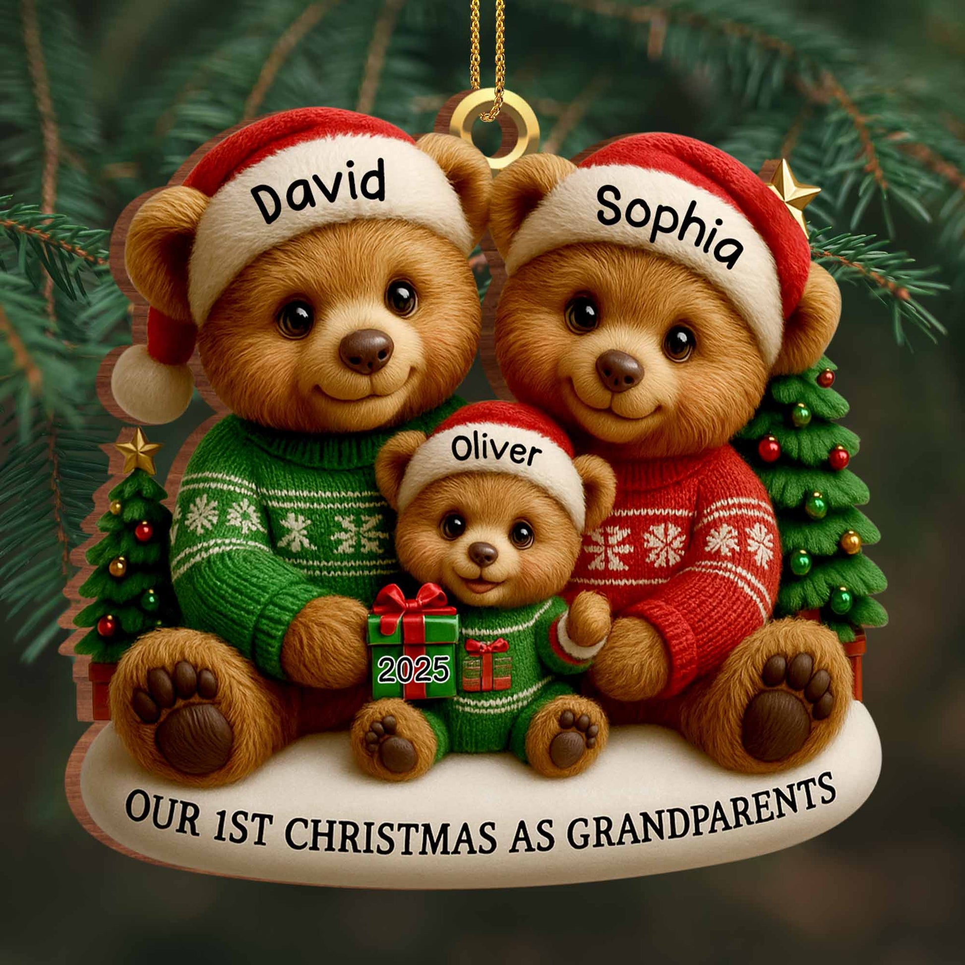 Our First Christmas As Grandparents With Family Bears