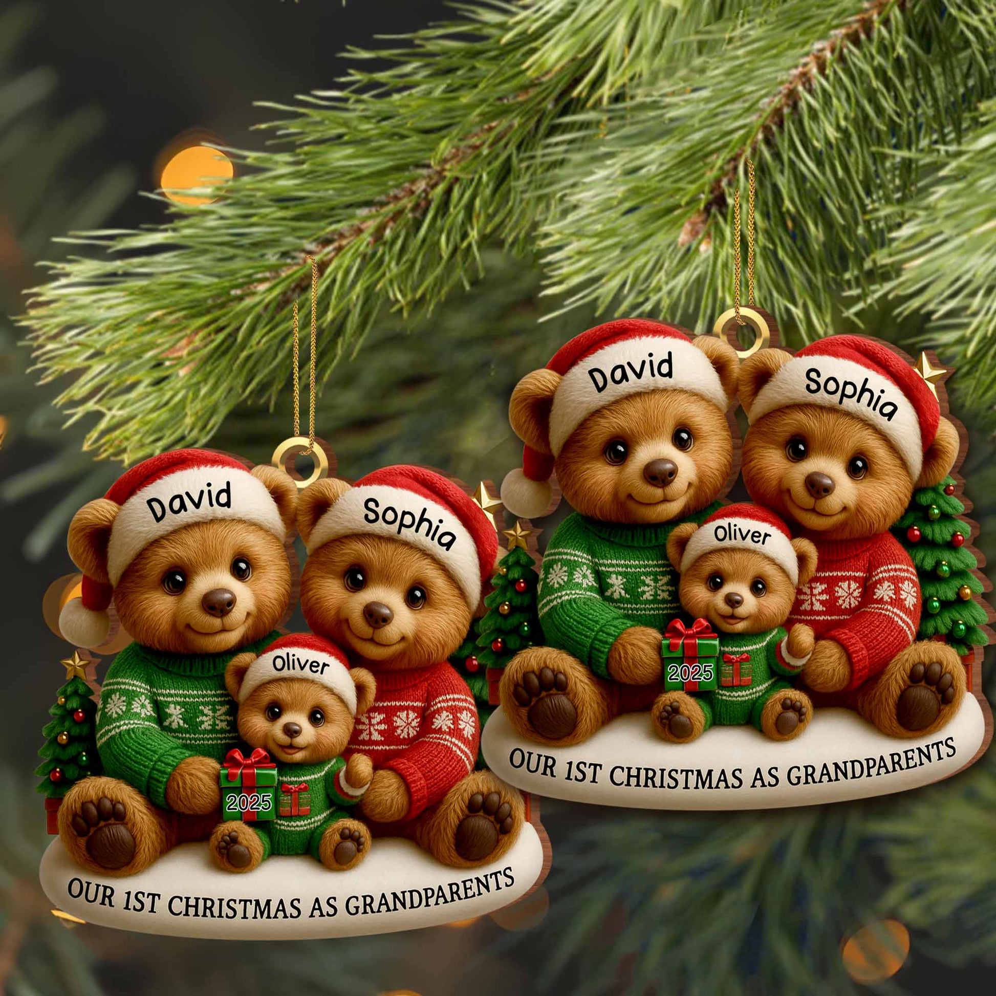 Our First Christmas As Grandparents With Family Bears