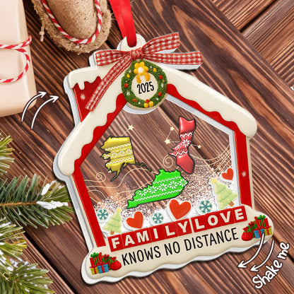 Family Love Knows No Distance, Christmas Ornament