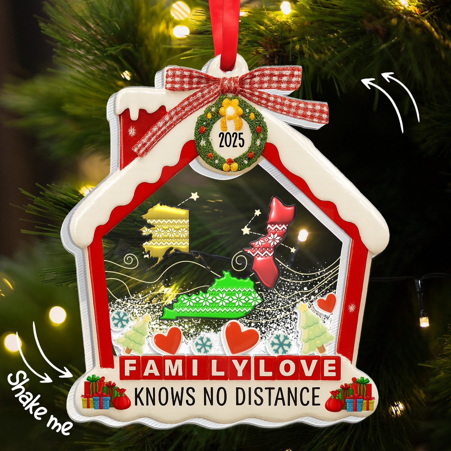Family Love Knows No Distance, Christmas Ornament