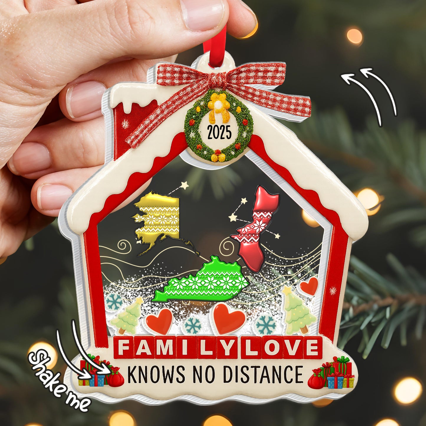 Family Love Knows No Distance, Christmas Ornament