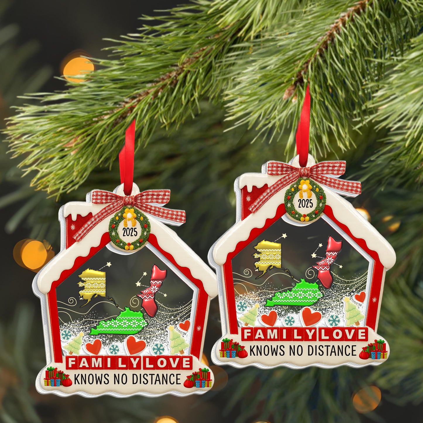 Family Love Knows No Distance, Christmas Ornament