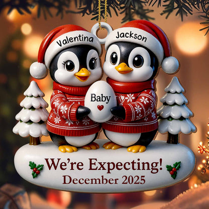 We're Expecting December With Penguins And Christmas Trees