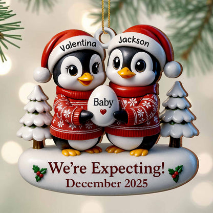 We're Expecting December With Penguins And Christmas Trees