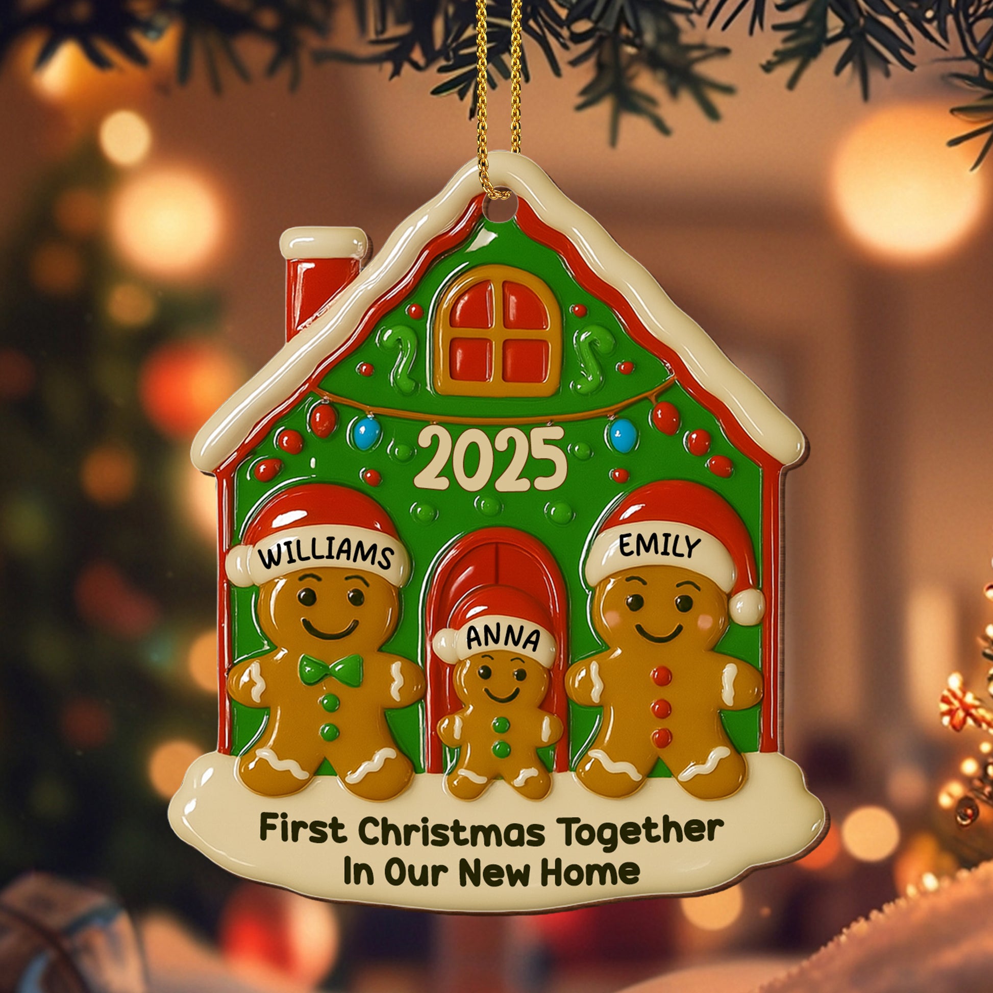 First Christmas Together In Our New Home With Gingerbread Family