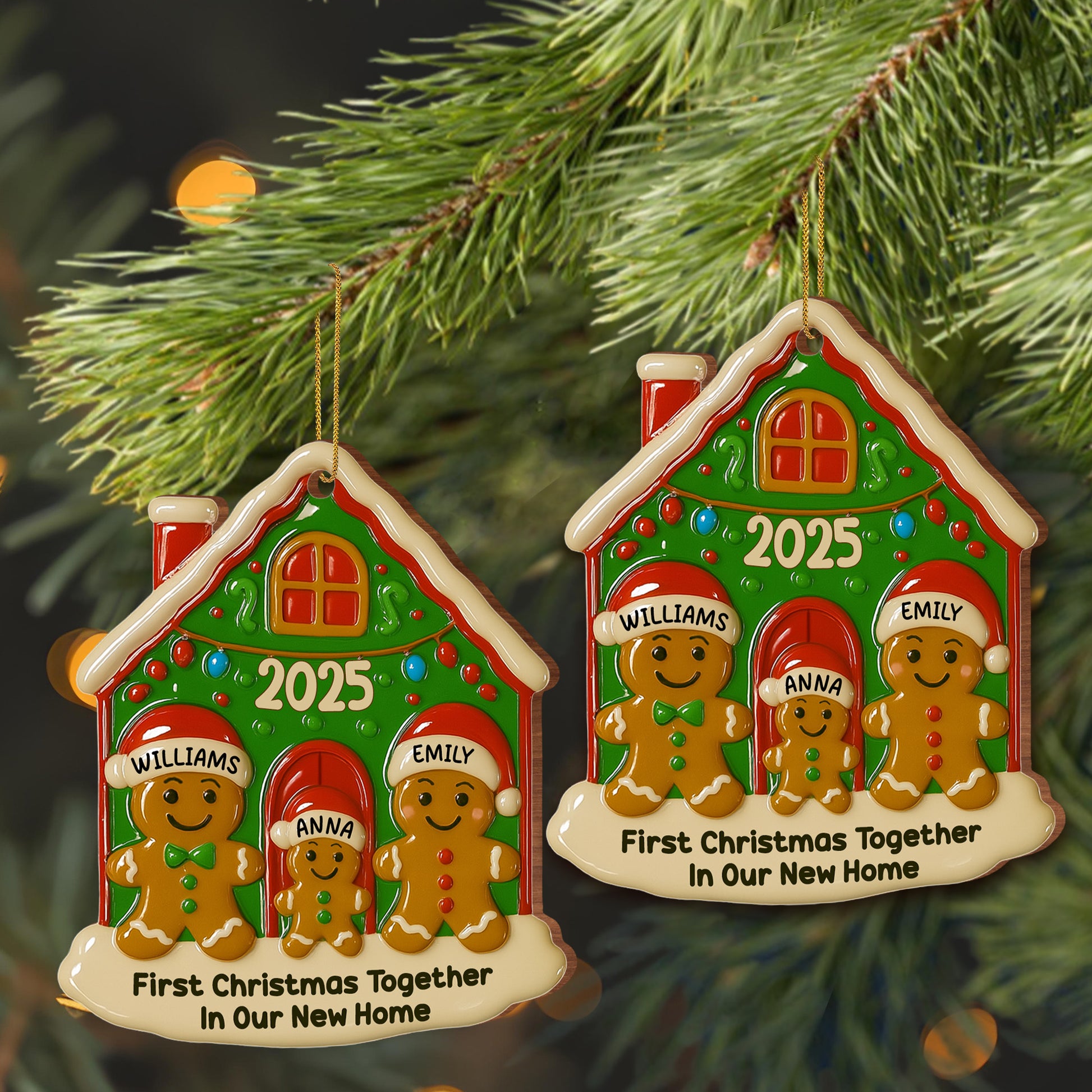 First Christmas Together In Our New Home With Gingerbread Family