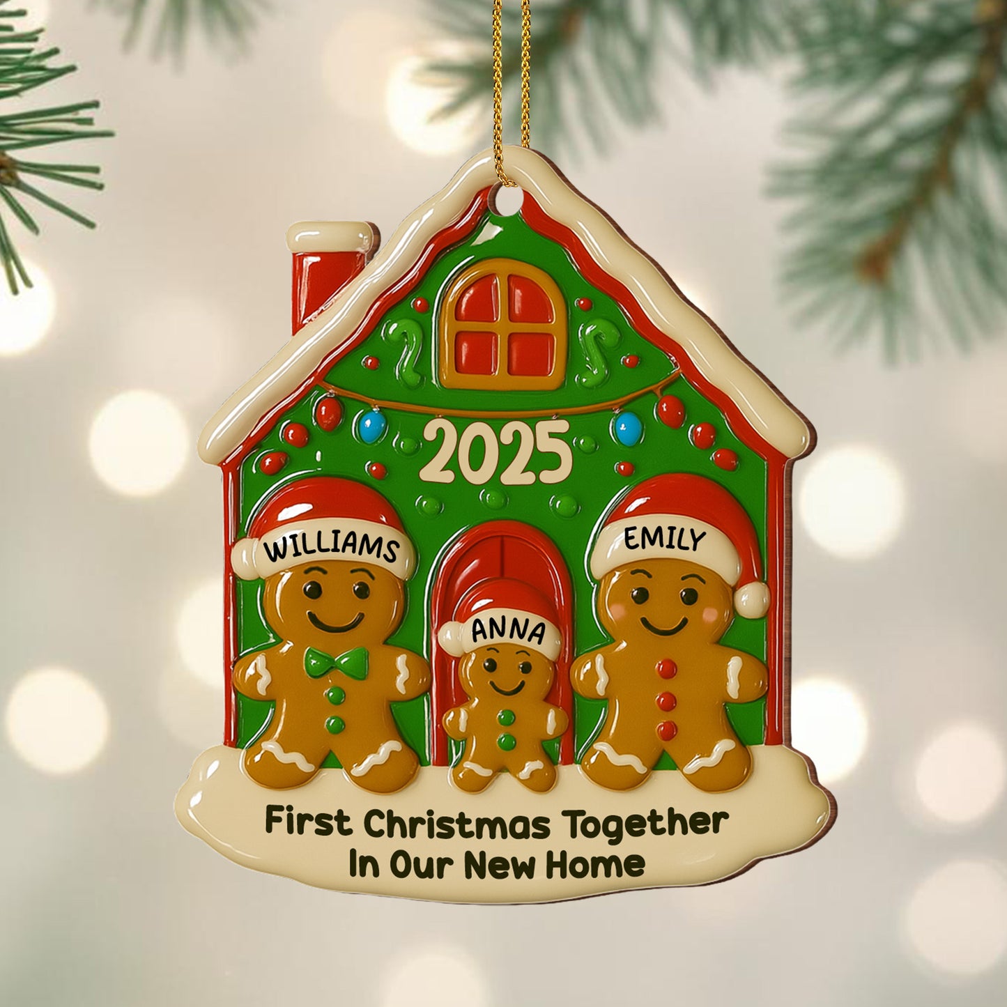 First Christmas Together In Our New Home With Gingerbread Family