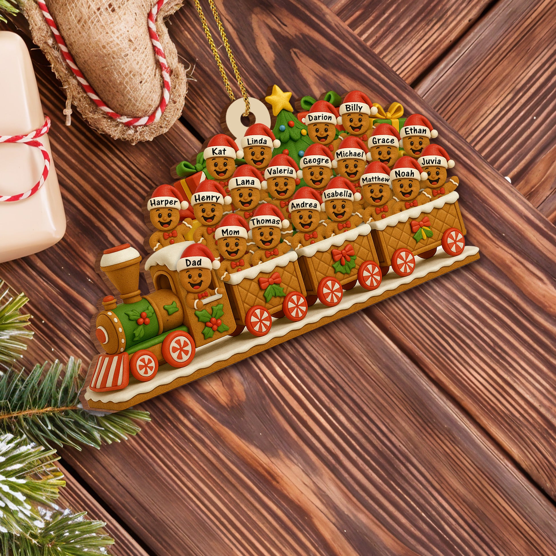 Christmas Express With Cheerful Gingerbread Passengers