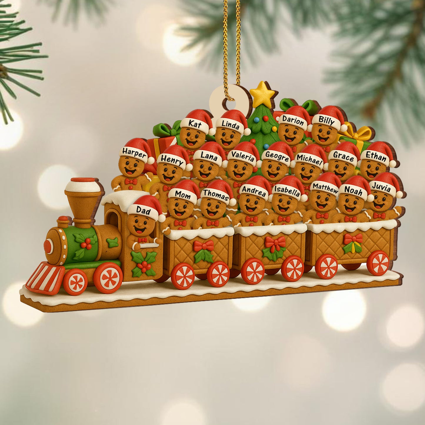 Christmas Express With Cheerful Gingerbread Passengers