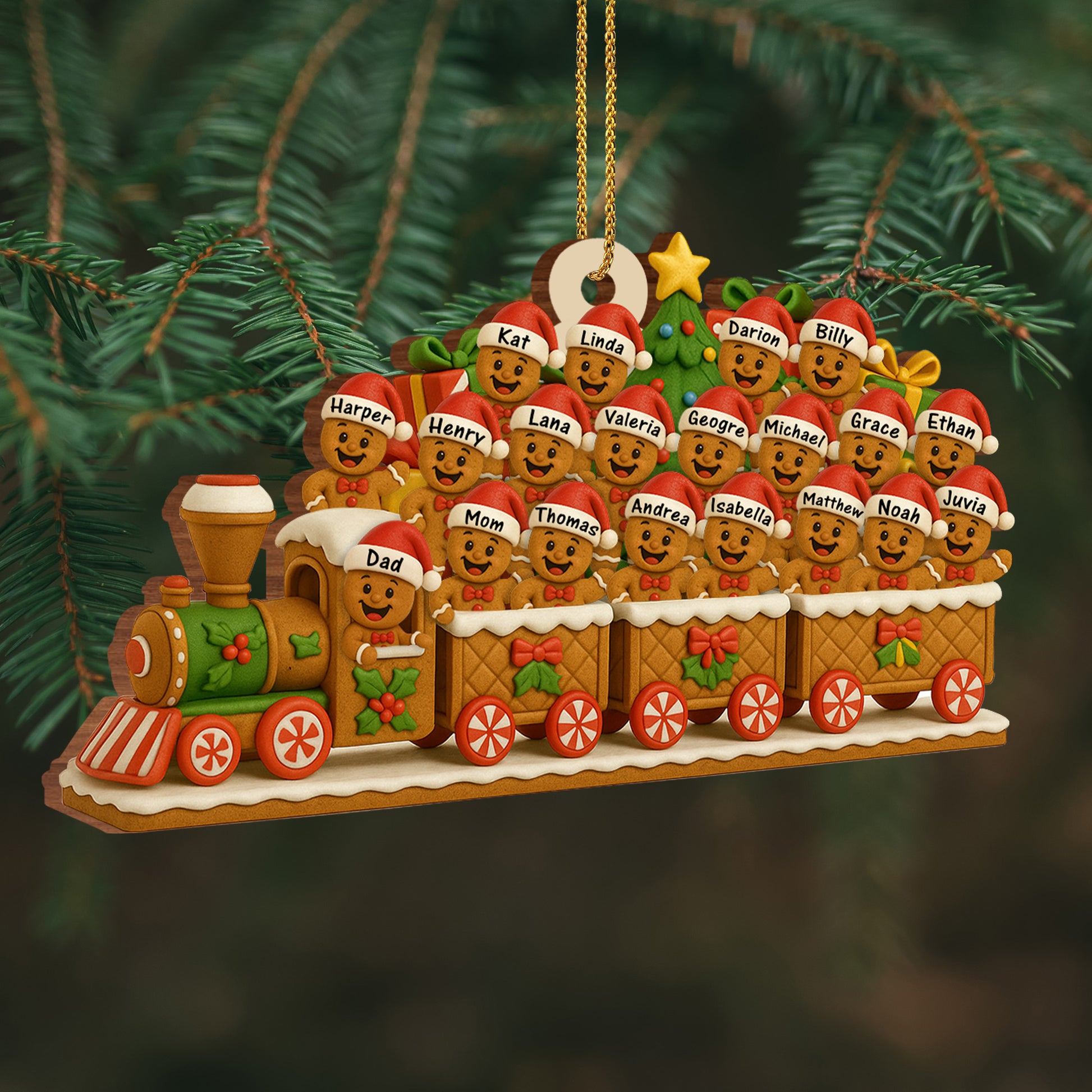 Christmas Express With Cheerful Gingerbread Passengers