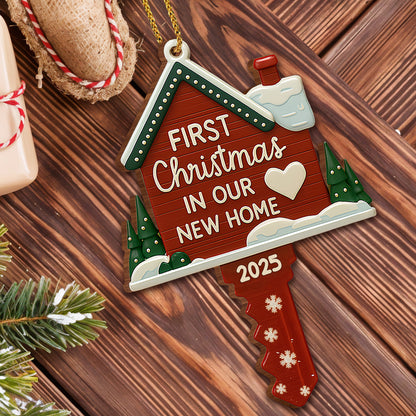 First Christmas In Our New Home, Heart and Trees Design