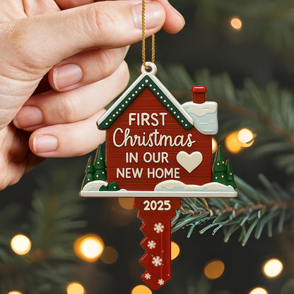 First Christmas In Our New Home, Heart and Trees Design