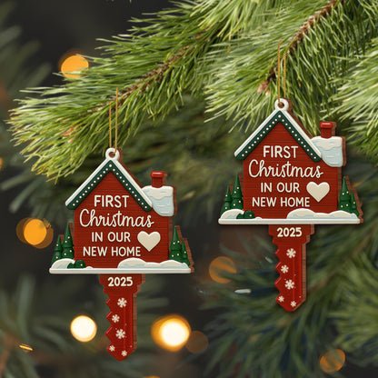 First Christmas In Our New Home, Heart and Trees Design