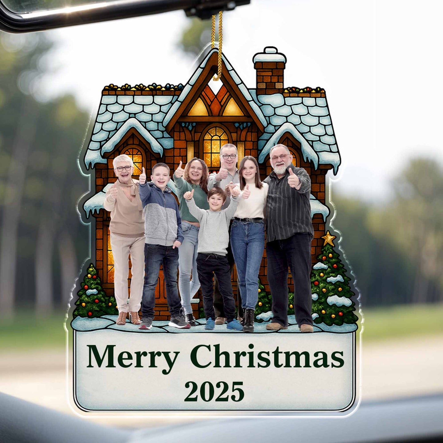 Merry Christmas Family House Ornament