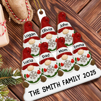 Customizable Family Christmas Ornament With Festive Hats