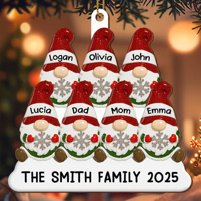 Customizable Family Christmas Ornament With Festive Hats