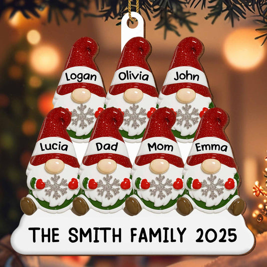 Customizable Family Christmas Ornament With Festive Hats
