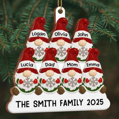 Customizable Family Christmas Ornament With Festive Hats