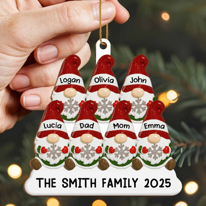 Customizable Family Christmas Ornament With Festive Hats