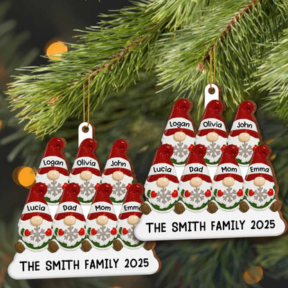 Customizable Family Christmas Ornament With Festive Hats