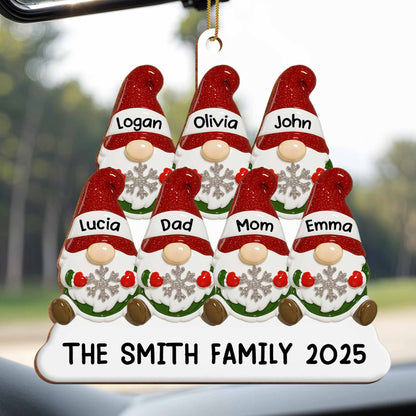 Customizable Family Christmas Ornament With Festive Hats