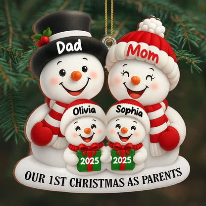 Our 1st Christmas As Parents With Snowmen Family