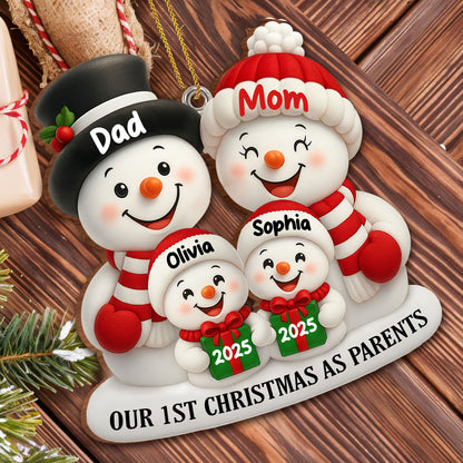 Our 1st Christmas As Parents With Snowmen Family