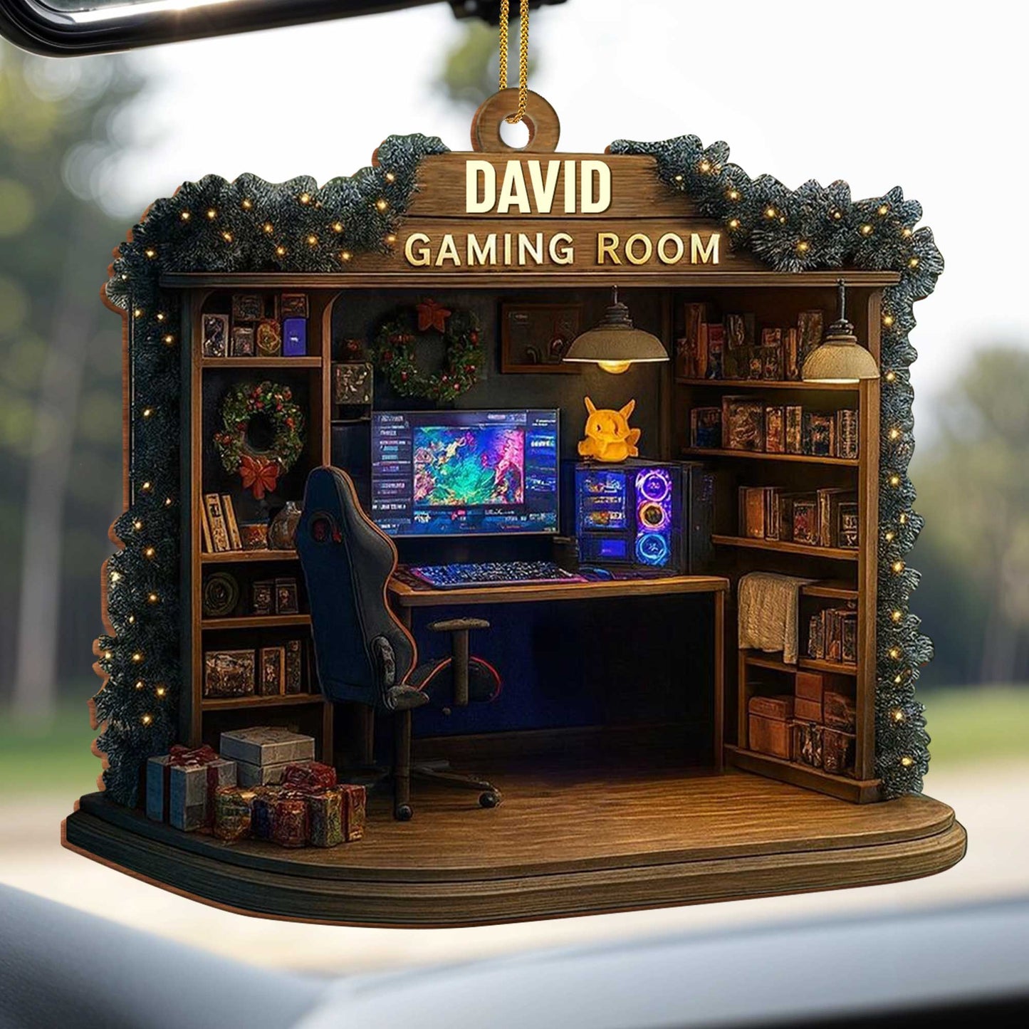 Gaming Room Personalized Wood Ornament