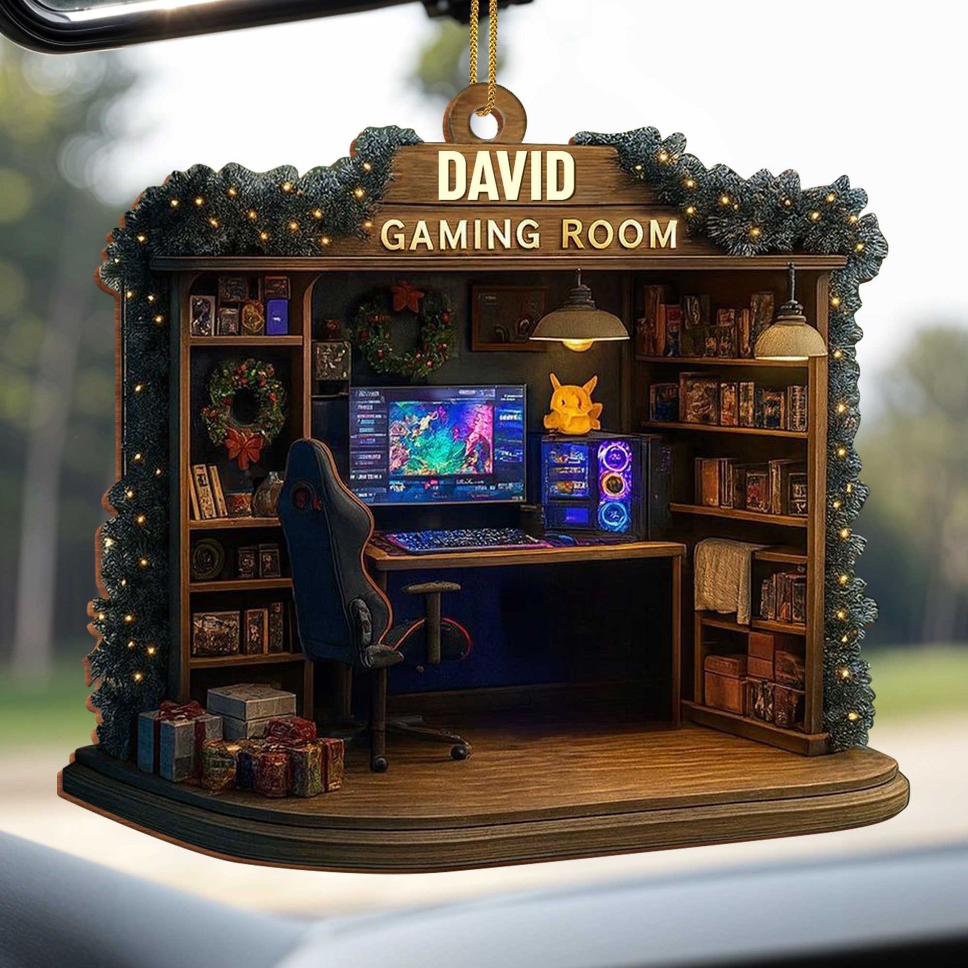 Gaming Room Personalized Wood Ornament