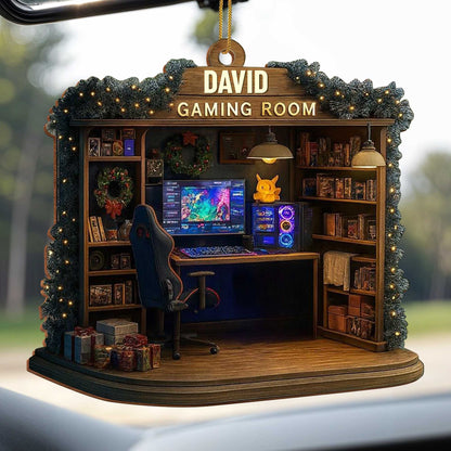 Gaming Room Personalized Wood Ornament