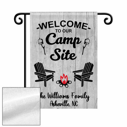 Welcome To Our Camp Site With Campfire and Chairs