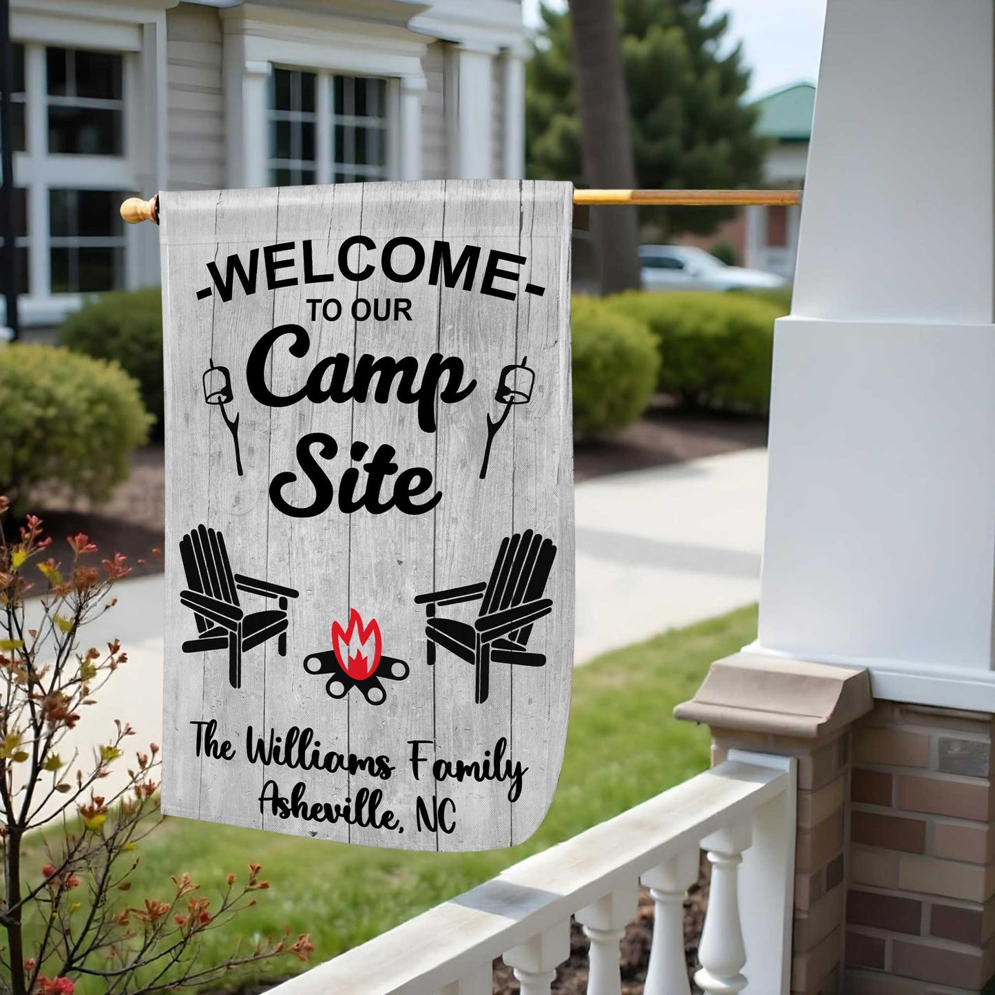 Welcome To Our Camp Site With Campfire and Chairs