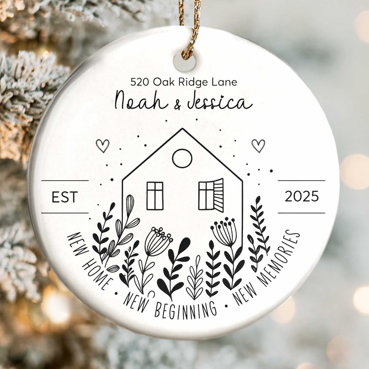 New Home New Beginning New Memories House And Flowers